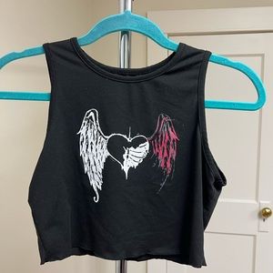 Angel/devil cropped tank top